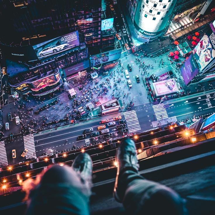 Families relaxing in a mall food court area